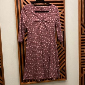 Toad&Co Rosalinda V-neck Dress - Huckleberry Line Print